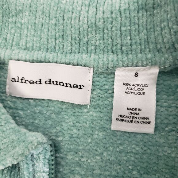 Alfred Dunner Womens Sweater Small Green Pullover Floral Snowflake Embroidered - Picture 8 of 10